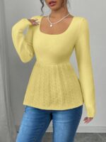 Pulover Tricotat Ariana Galben