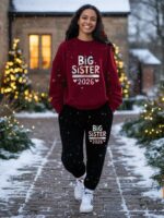 Trening Dama Brenda format din Pantalon Negru si Bluza Grena