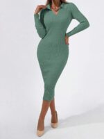 Rochie Midi Tricotata Aneska Vernil