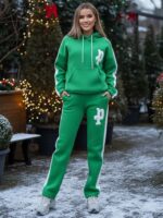 Trening vătuit format din bluza si pantalon Doris Verde - imagine 3