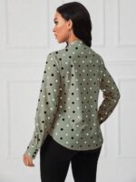 Bluza Dama Mahdi Gri cu Buline Albe si Negre - imagine 2