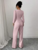 Compleu cu Pantalon Cristina Roz - imagine 2