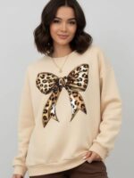 Bluza Dama Lorette Crem cu Imprimeu cu Funda