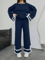 Compleu Tricotat cu Pantalon Genna Bleumarin - imagine 3