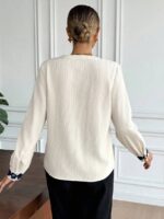 Camasa Dama Luiza Crem cu Broderie - imagine 2