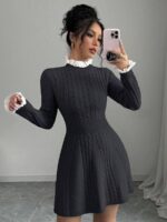 Rochie Scurta Tricotata Tensa Neagra