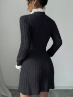 Rochie Scurta Tricotata Tensa Neagra - imagine 2