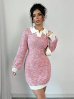 Rochie Scurta Tricotata Serda Multicolora - imagine 3