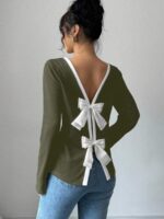 Bluza Dama Corina Kaki cu Funde Albe