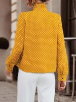 Camasa Dama Sisko Galben Mustar cu Buline Albe - imagine 2
