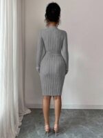 Rochie Scurta Tricotata Petra Gri - imagine 2