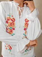 Camasa Dama Inna Alba cu Broderie - imagine 3