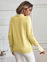 Pulover Tricotat Valeria Galben - imagine 2