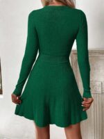 Rochie Scurta Tricotata Berry Verde - imagine 2