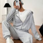 Trening Dama Miria Gri cu Gluga - imagine 3