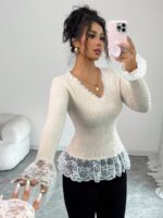Pulover Tricotat Sandra Bej