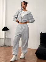 Trening Dama Miria Gri cu Gluga