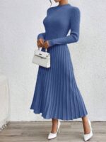 Rochie Midi Tricotata Jesica Albastra - imagine 5