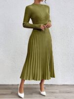 Rochie Midi Tricotata Jesica Verde Măslin - imagine 3