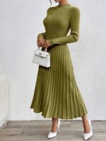 Rochie Midi Tricotata Jesica Verde Măslin