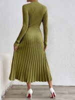 Rochie Midi Tricotata Jesica Verde Măslin - imagine 2
