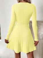 Rochie Scurta Tricotata Berry Galbena - imagine 2