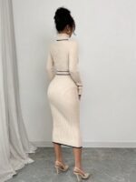 Rochie Midi Tricotata Serda Crem - imagine 2