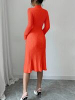 Rochie Midi Tricotata Sara Portocalie - imagine 2