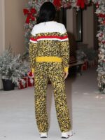 Compleu Tricotat cu Pantalon Tonia Animal Print Mustar - imagine 2