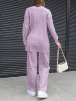 Compleu cu Pantalon Tonia Lila din Bumbac - imagine 2