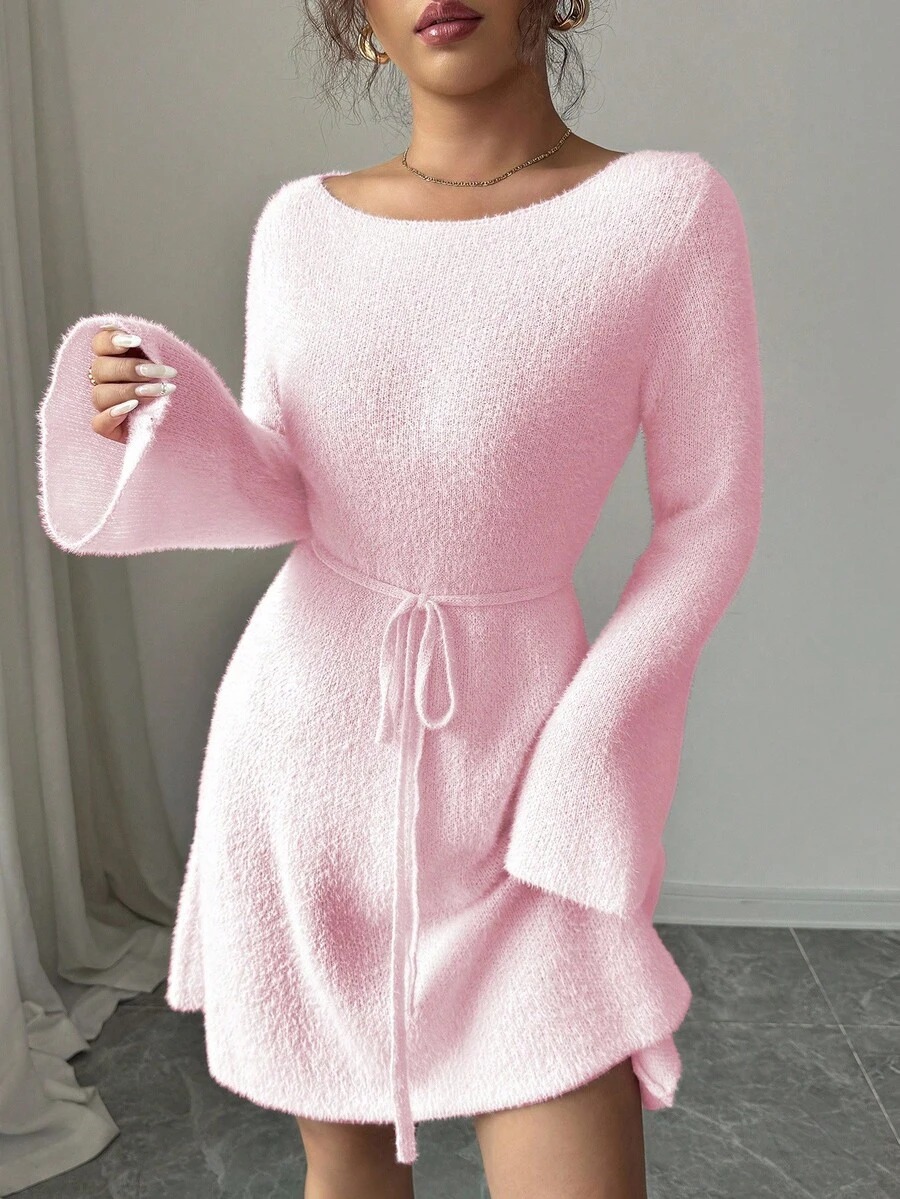 22 Rochie Scurta Tricotata Sabina Roz - imagine 1