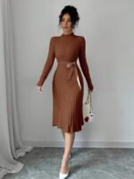 Rochie Midi Tricotata Sara Maro Deschis - imagine 3