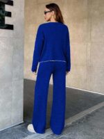 Compleu Tricotat cu Pantalon Taisa Albastru - imagine 2