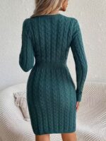 Rochie Scurta Tricotata Atena Turcoaz - imagine 2