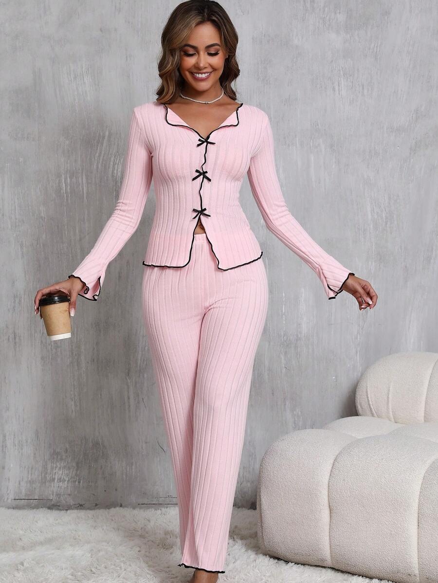 25 Compleu Pijama Lotus Roz - imagine 1