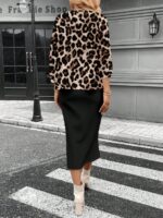Compleu cu Fusta Midi Folmar cu Bluza Animal Print - imagine 2