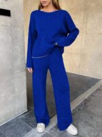 Compleu Tricotat cu Pantalon Taisa Albastru