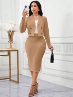 Compleu cu Fusta Midi Kora Bej