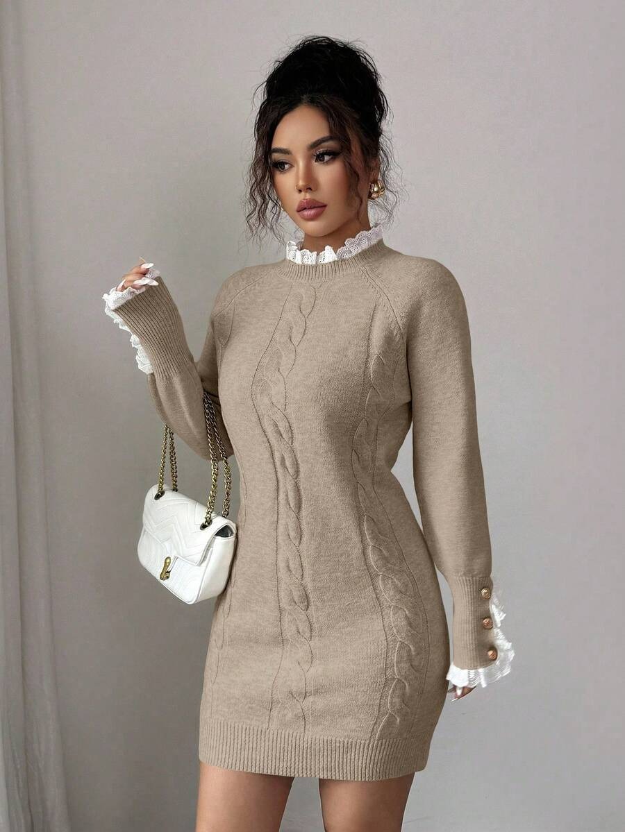 287 Rochie Scurta Tricotata Viviann Maro Deschis - imagine 1