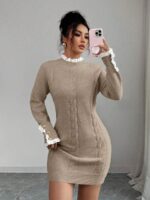 Rochie Scurta Tricotata Viviann Maro Deschis - imagine 4