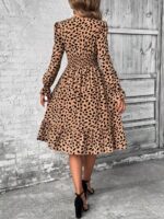 Rochie Scurta Paula Bej cu Print Negru - imagine 2