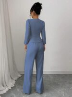 Compleu cu Pantalon Cristina Bleu - imagine 2