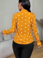 Bluza Dama Donna Galbena cu Inimioare Albe - imagine 2