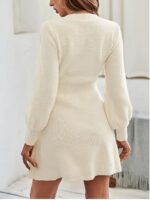 Rochie Scurta Tricotata Edena Crem - imagine 2