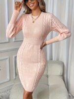 Rochie Scurta Tricotata Melania Roz