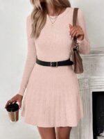 Rochie Scurta Tricotata Berry Roz