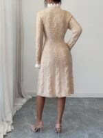 Rochie Scurta Tricotata Amalia Bej - imagine 2