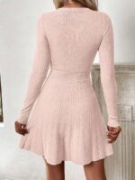 Rochie Scurta Tricotata Berry Roz - imagine 2