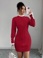 Rochie Scurta Tricotata Vivianna Rosie - imagine 3