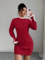 Rochie Scurta Tricotata Vivianna Rosie